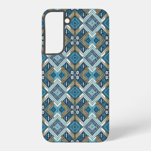 Coque Samsung Galaxy Blaue symetrisches Boho Muster 18583 b xl