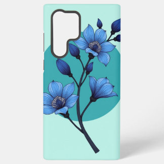 Coque Samsung Galaxy Blue Blossom Elegance" conception de boîtier télép