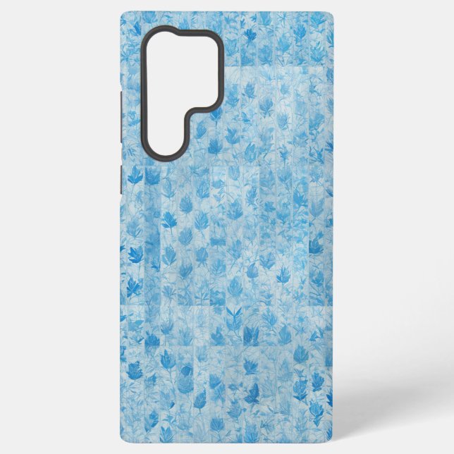 Coque Samsung Galaxy Blue Forest - Ethereal Leaf Pattern Phone Case (Verso)