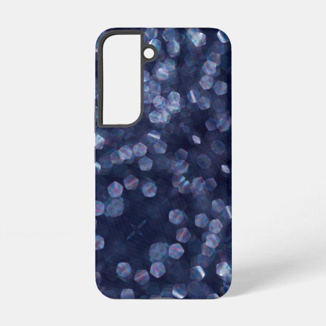 Coque Samsung Galaxy Blue Sparkle Bokeh Lights (Verso)