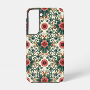 Coque Samsung Galaxy Boho Flower Magic - dans les tons vert et rose