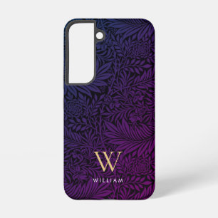 Coque Samsung Galaxy Boho Violet Floral Or Monogramme Nom