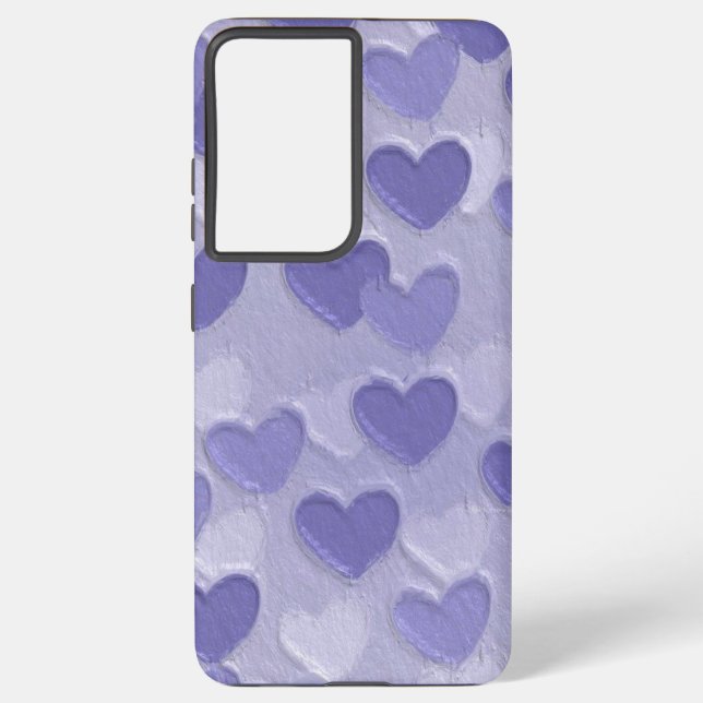 Coque Samsung Galaxy Boîtier de téléphone cardiaque pourpre | Samsung G (Verso)