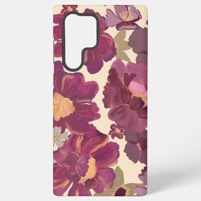 Coque Samsung Galaxy Boîtier téléphonique violet fleuri (Verso)