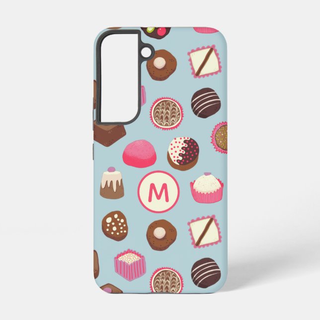 Coque Samsung Galaxy Bonbons au chocolat Monogramme Confiserie (Verso)