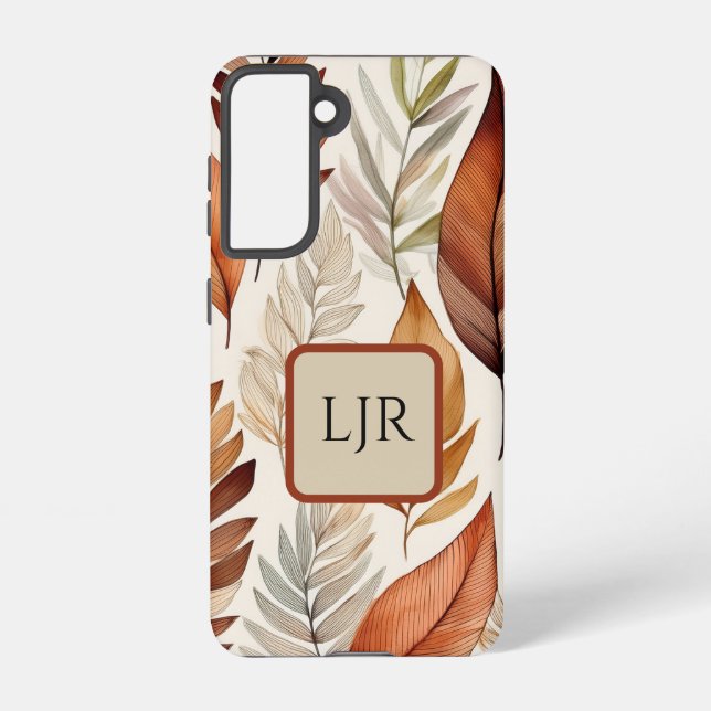 Coque Samsung Galaxy Botanical Earthy Brown and Sage Phone Case (Verso)