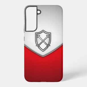 Coque Samsung Galaxy Bouclier avec épées croisées Argent et Rouge
