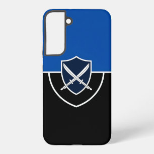 Coque Samsung Galaxy Bouclier avec épées croisées sur bleu et noir
