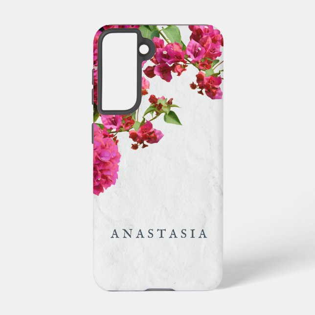Coque Samsung Galaxy Bougainvilliers Floral Méditerranée Grecque (Verso)