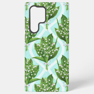Coque Samsung Galaxy Bouquet de lis de la vallée fleurs sur le bleu