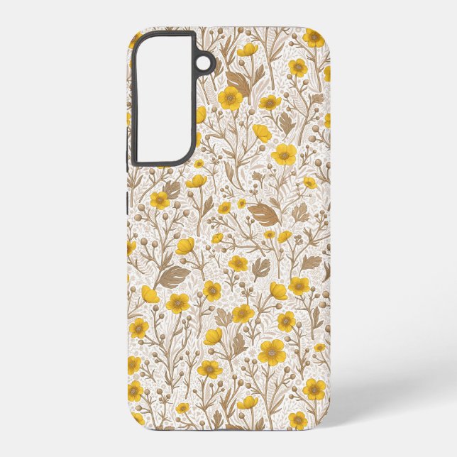 Coque Samsung Galaxy Boutons jaunes et bruns (Verso)