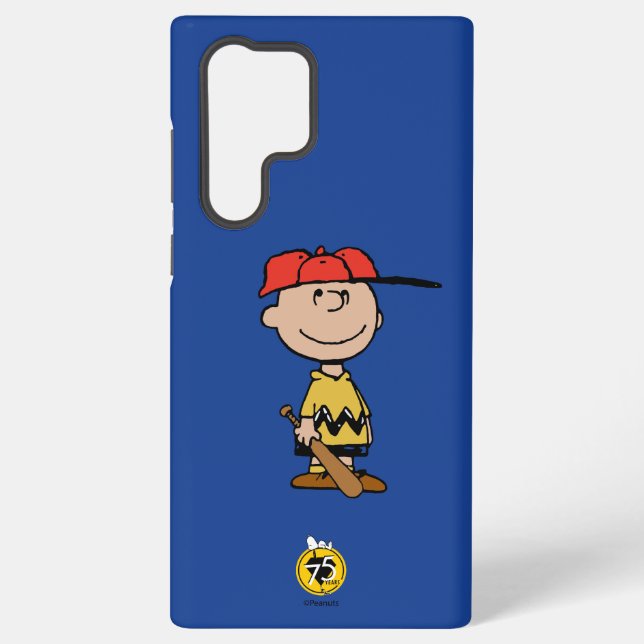 Coque Samsung Galaxy cacahuètes | Charlie Brown Baseball Smile (Verso)
