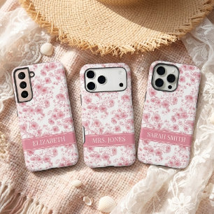 Coque Samsung Galaxy Cadeau Élégant Floral Initial pour Son Mariage de