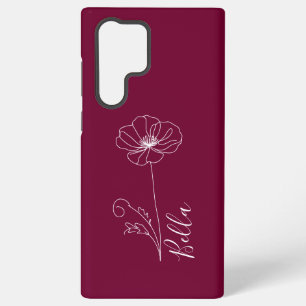 Coque Samsung Galaxy Cadeau personnalisé Août Fleur de naissance du pav