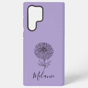 Coque Samsung Galaxy Cadeau personnalisé septembre Aster Flower pour la