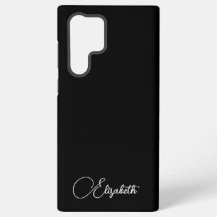 Coque Samsung Galaxy Cadeaux Typographie Monogramme Moderne Noir