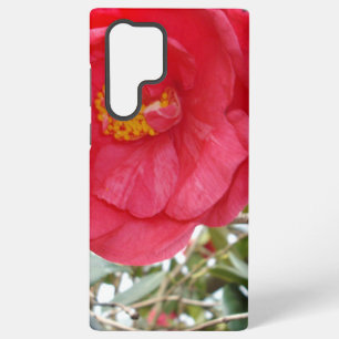 Coque Samsung Galaxy Camélia rose vif poussant sur un arbre,