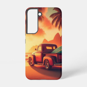 Coque Samsung Galaxy camionnette vintage tropical/Hawaien surf