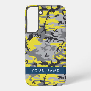 Coque Samsung Galaxy Camouflage jaune et gris Personnalisez votre nom