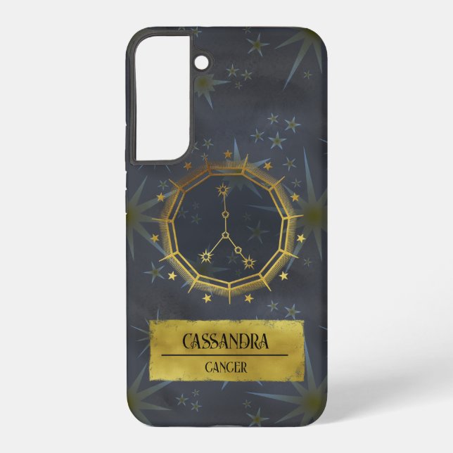 Coque Samsung Galaxy Cancer Dark Zodiac Astrologie : Noir & Or (Verso)