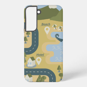 Coque Samsung Galaxy Caricature élégante paysage carte de voyage