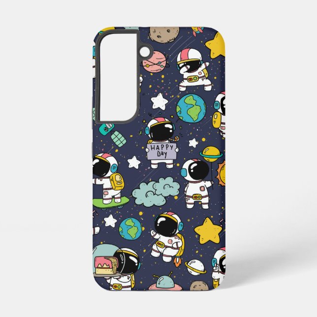 Coque Samsung Galaxy Caricature spatiale astronaute (Verso)