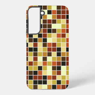 Coque Samsung Galaxy Carreaux de Piscine, Carreaux de Mosaïque Marrons,