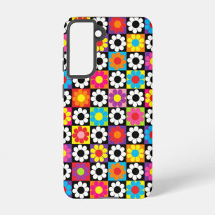 Coque Samsung Galaxy Carrés Pop Flower Power