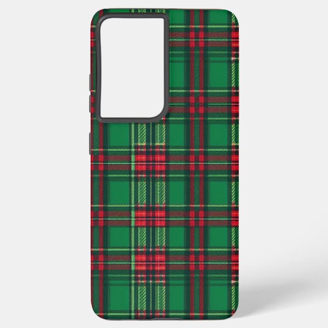 Coque Samsung Galaxy Carrés verts et rouges (Verso)