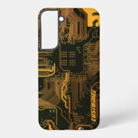 Carte circuit orange PCB personnalisée geek Out