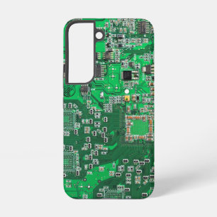 Coque Samsung Galaxy Carte de circuit Geek d'ordinateur vert