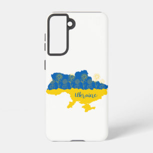 Coque Samsung Galaxy Carte de l'Ukraine avec tournesol et drapeau ukrai