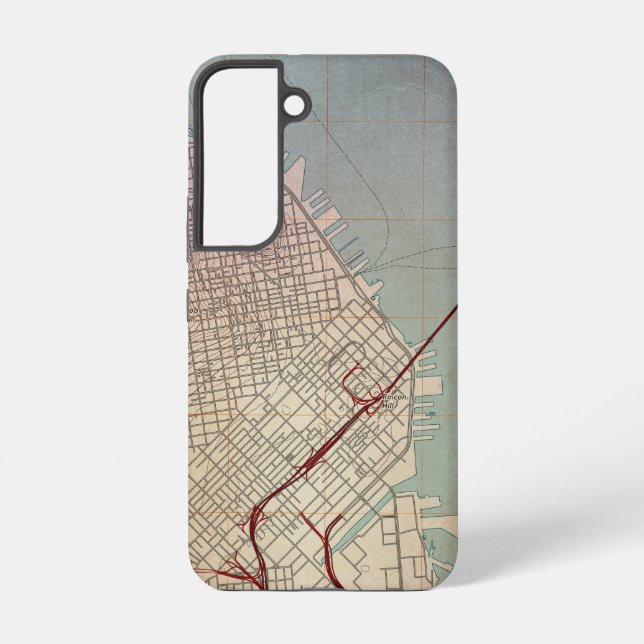 Coque Samsung Galaxy Carte topographique d'East San Francisco (Verso)