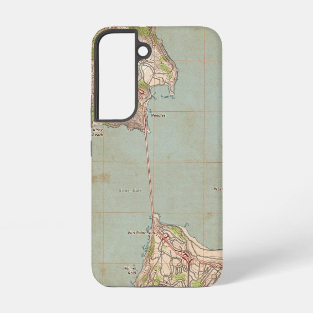 Coque Samsung Galaxy Carte topographique du Golden Gate (Verso)