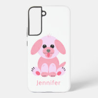 Carton rose personnalisé de chien coquelicot