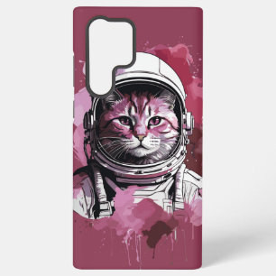 Coque Samsung Galaxy Chat Astronaute Aquarelle Rouge