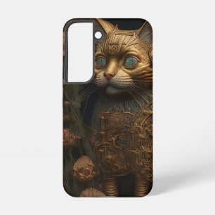 Coque Samsung Galaxy Chat gothique en or Steampunk