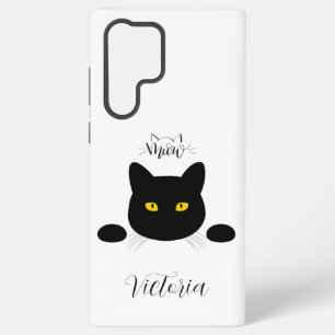 Coque Samsung Galaxy Chat Noir Yeux Dorés Personnalisable