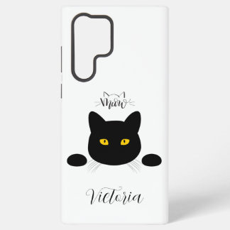Coque Samsung Galaxy Chat Noir Yeux Dorés Personnalisable