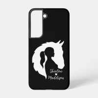 Cheval et fille cheval amoureux silhouette coeur