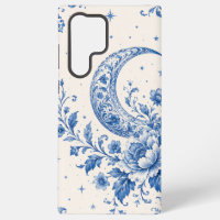 Chinoiserie Céleste Bleu & Blanc Croissant de Lune