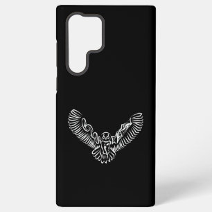 Coque Samsung Galaxy Chouette volante tribale noire et blanche
