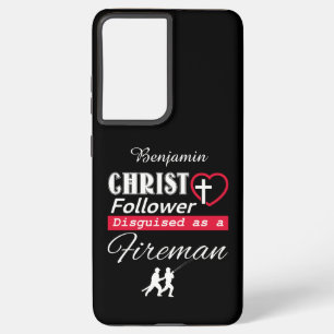 Coque Samsung Galaxy Christ Follower déguisé en chrétien pompier