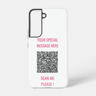 Coque Samsung Galaxy Code QR personnalisé Info Votre Texte Spécial Surp