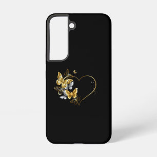 Coque Samsung Galaxy Coeur aux papillons d'or