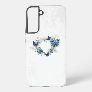 Coque Samsung Galaxy Coeur bijoux avec papillons Morpho