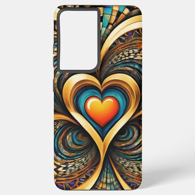 Coque Samsung Galaxy Coeur d'or de l'infini (Verso)