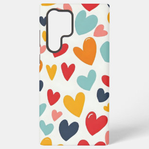 Coque Samsung Galaxy Cœurs colorés mignons gribouillés romantiques