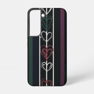 Coque Samsung Galaxy Coeurs d'art pop rétro foncé