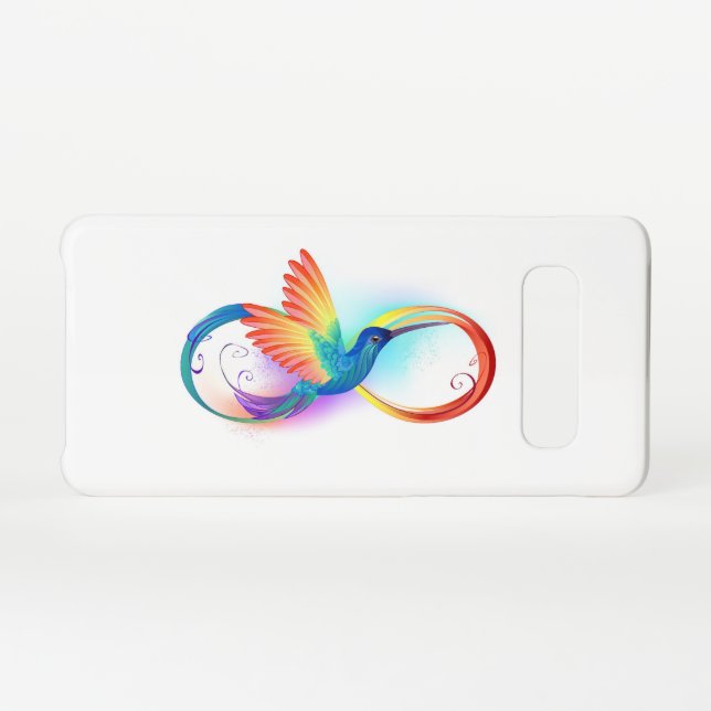 Coque Samsung Galaxy Colibri arc-en-ciel avec symbole Infinity (Dos Horizontal)